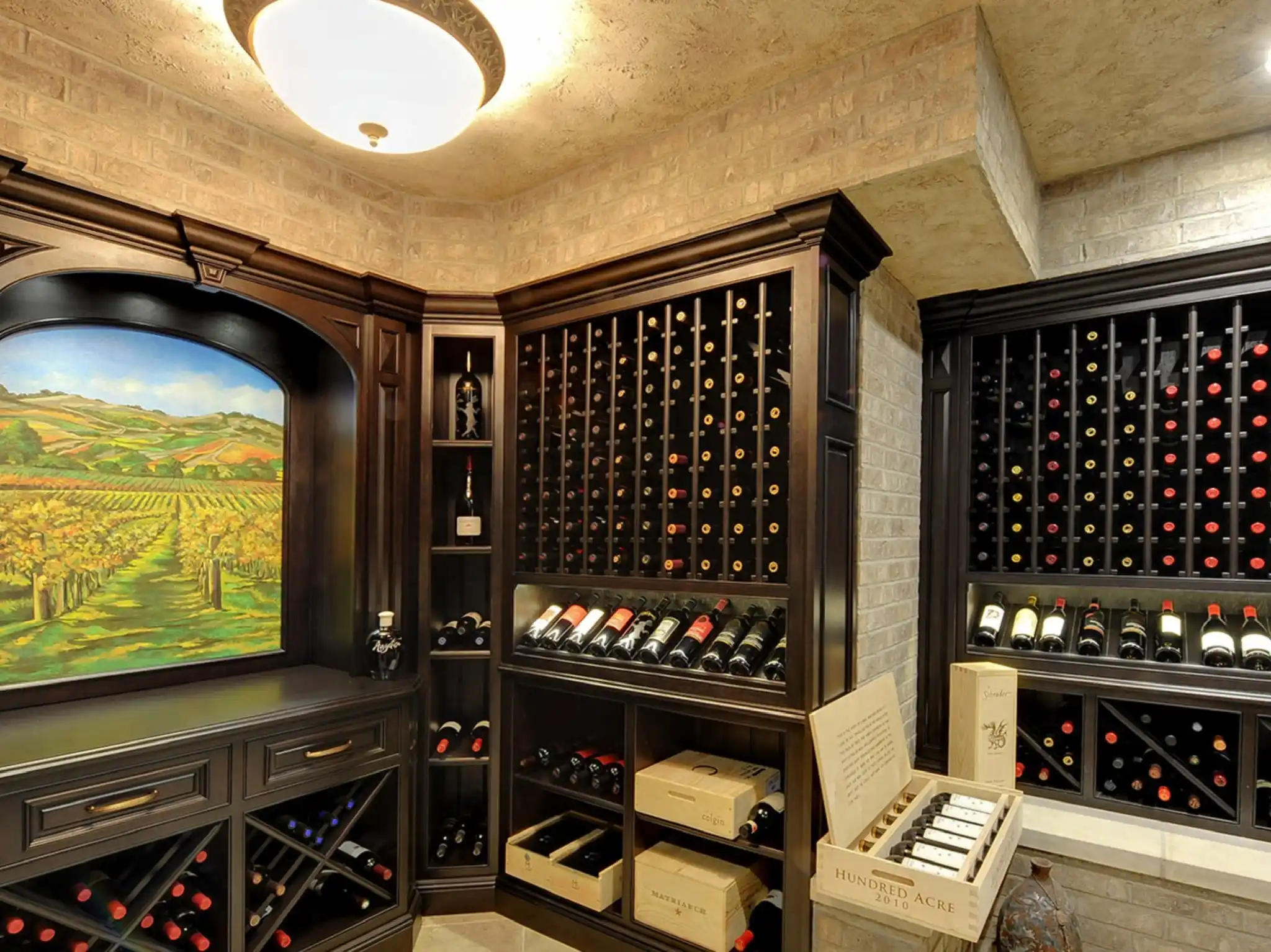 Custom wine cellar millwork by Trim Master Interiors